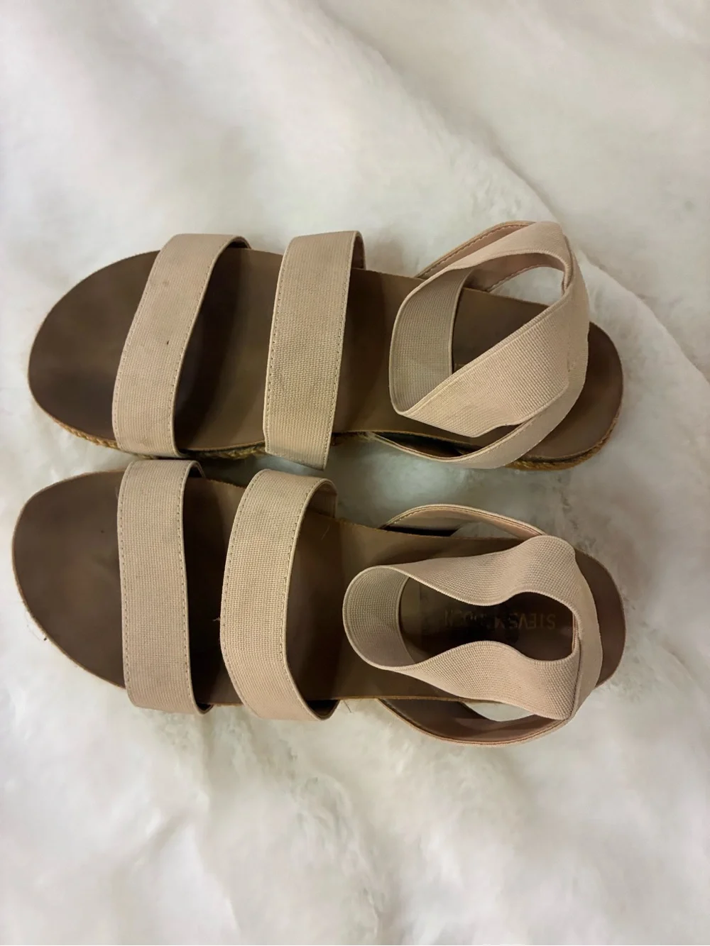 Steve Madden Beige Elastic Espadrille Sandals Girls Size 4